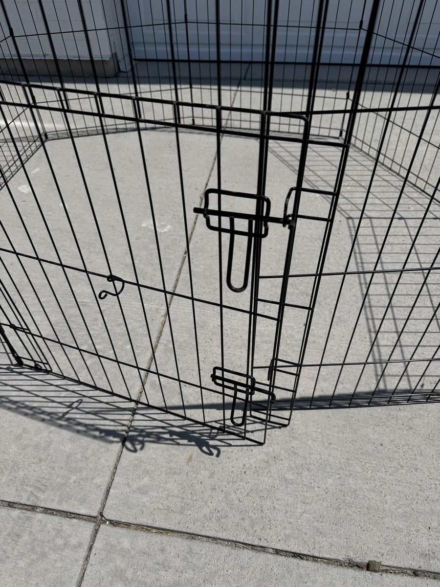 Black Wire Pet Playpen Exercise Pen with Step-Thru Door