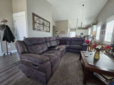 Brown reclinable sectional couch