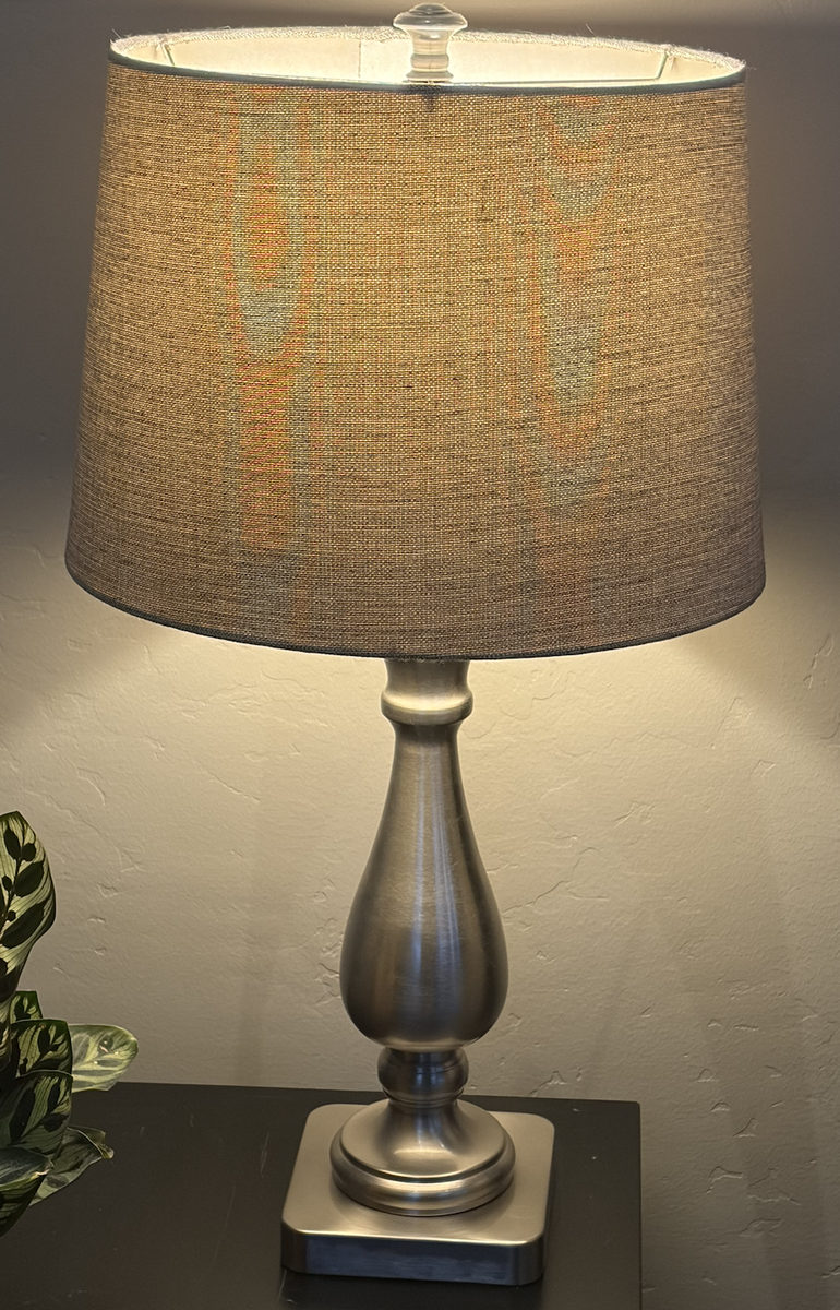 Brushed Nickel Lamp with Shade