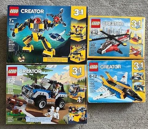 Creator Legos! 4 3-in1 sets!!!