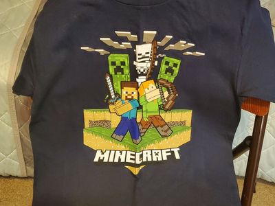 Young Boys Size 10-12 Minecraft and Hot Wheels T-Shirts
