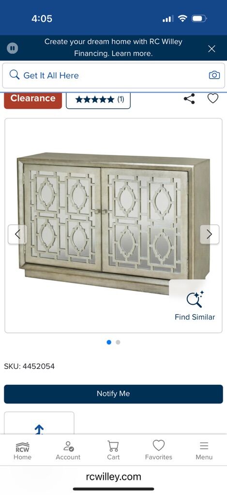 Bradlee Mirrored & Gold Credenza