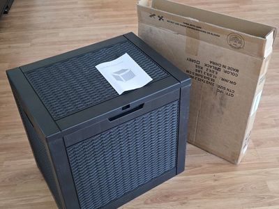 New Black Wicker Outdoor Storage Box/Side Table - Compact & Durable
i have 10 new in box