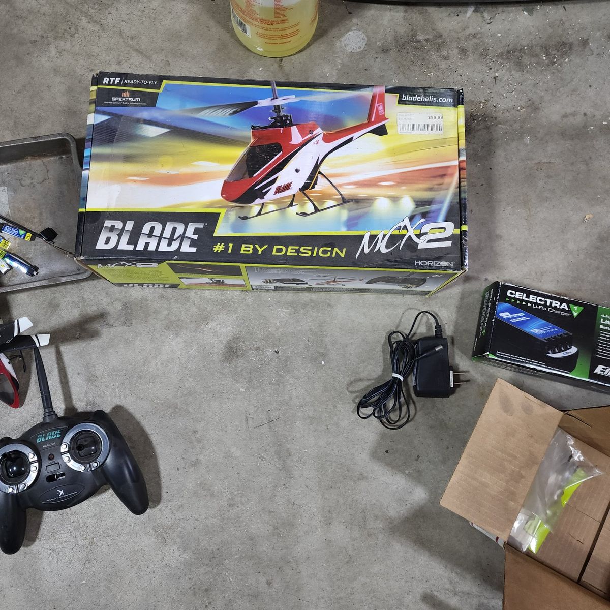 2 Blade mCX2 RTF RC Helicopter w/ Remote, Charger, & Spare Parts - Red/Black