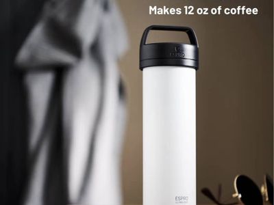 ESPRO Ultralight Travel French Press Coffee Maker 16 oz Stainless Steel - Chalk White