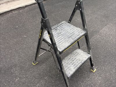 Gorilla Ladders 2-Step Steel Lightweight Step Stool, 225 lbs Capacity, Black/Yellow