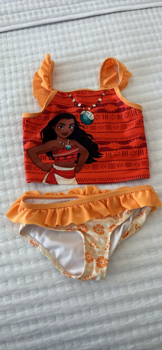 Disney Moana 2-Piece Ruffled Swimsuit for Girls Size 5T - UV Protection