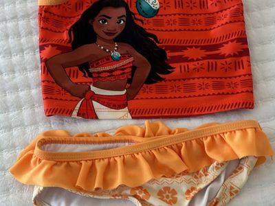 Disney Moana 2-Piece Ruffled Swimsuit for Girls Size 5T - UV Protection
