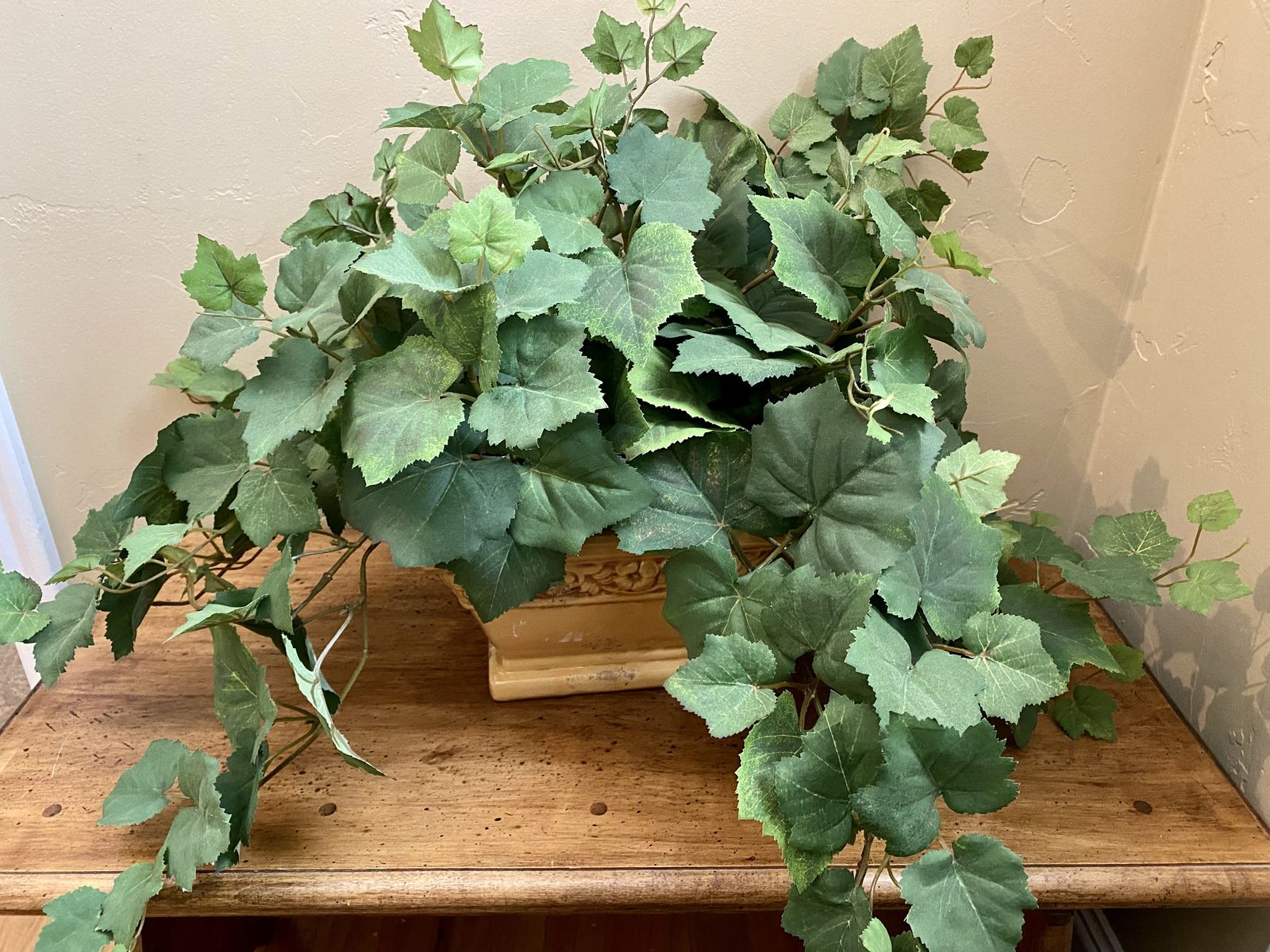 LIKE NEW - HUGE 16x29 Silk Plant in A Pretty Ceramic Planter - Originally Over $60 - C PICS . This is a great centerpiece.
