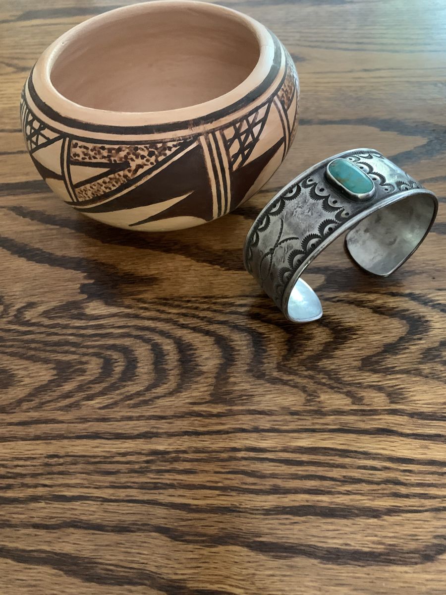 NAVAJO DESIGN HEAVY STERLING SILVER MENS CUFF BRACELET