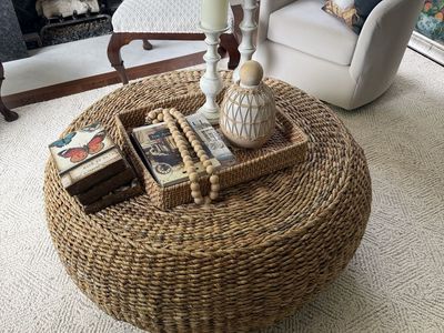 Round Woven Seagrass Coffee Table
