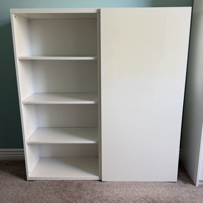 White 2-Door Storage Cabinet with Adjustable Shelves