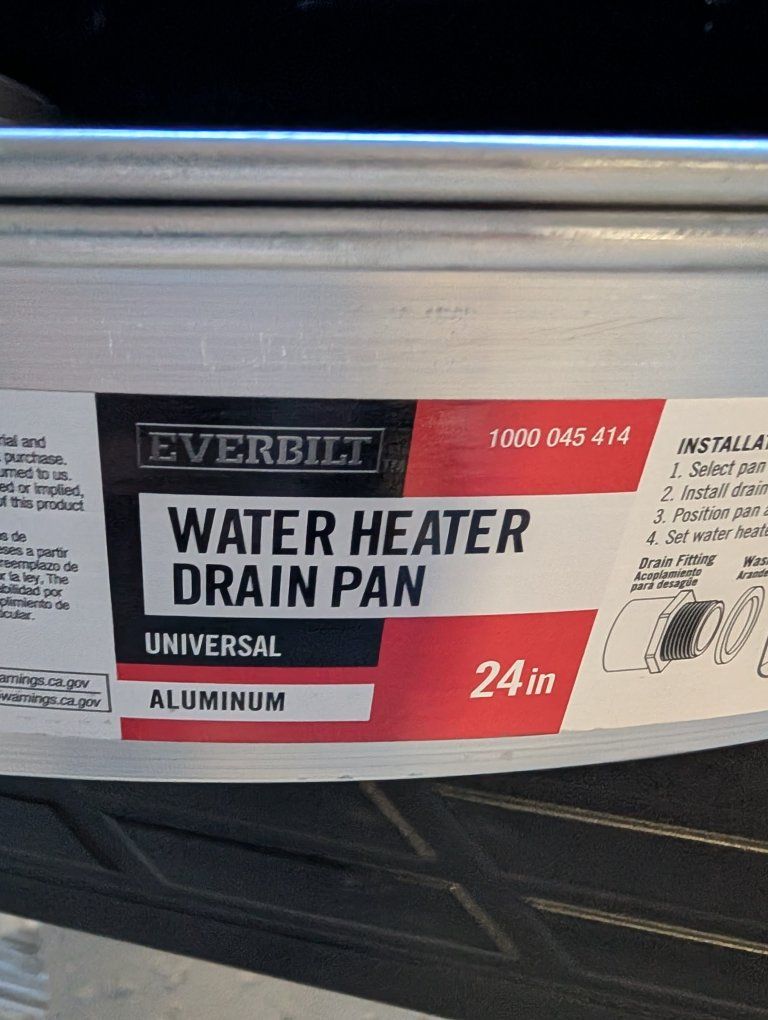 New Everbilt Universal 24in Aluminum Water Heater Drain Pan