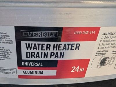 New Everbilt Universal 24in Aluminum Water Heater Drain Pan