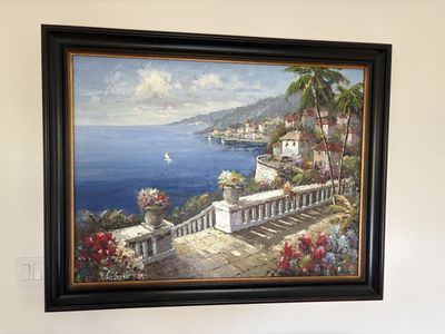 Antonio di Vicarro Original Mediterranean Costal Ocean Landscape oil painting $5000 cash/venmo