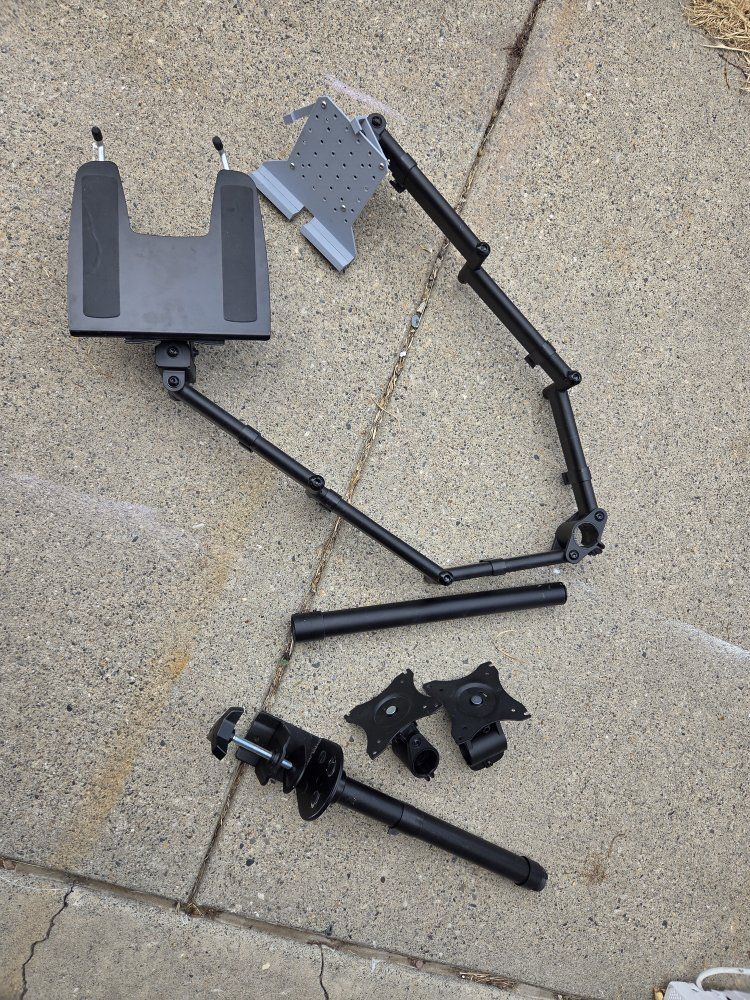 Desk Mount Monitor and Tablet Holder with Articulating Arms & C-Clamp Base