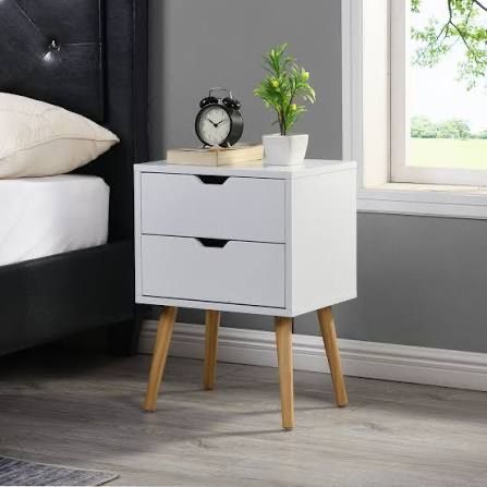 NEW IN BOX - 2 DRAWER WOOD END TABLE / NIGHT STAND.  HIGH CAPACITY DRAWERS - $30 obo