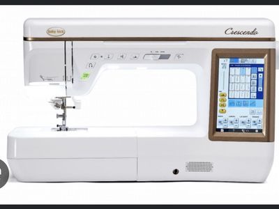 Baby Lock Crescendo Sewing Machine with Extension Table and Cover