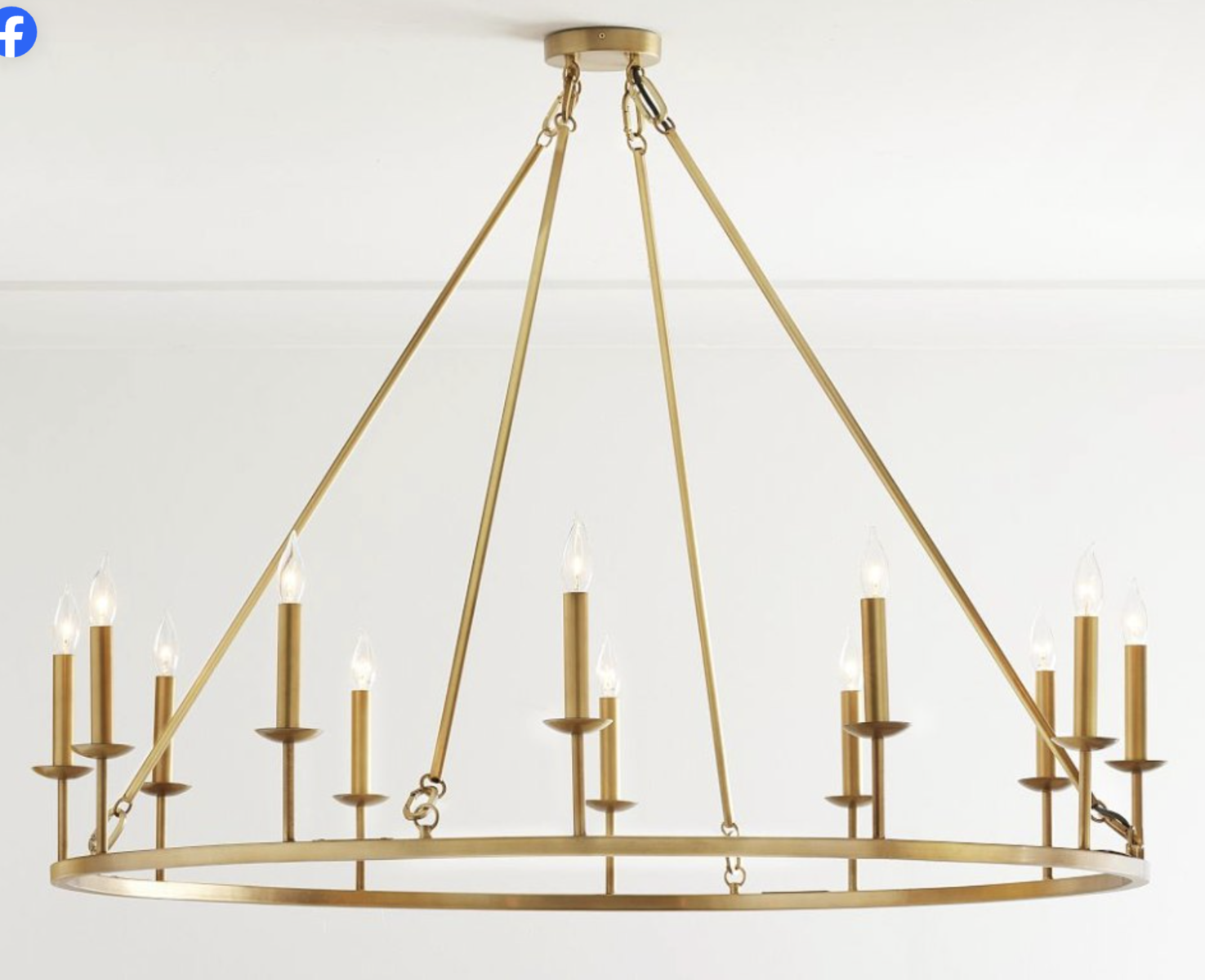 Pottery Barn Chandelier (50 inch) Remington Round Ceiling - Mounted