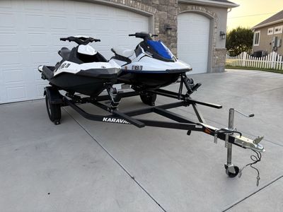 2016 Sea-Doo Spark & 2016 Yamaha EX Sport Personal Watercraft Pair with Karavan Double Trailer