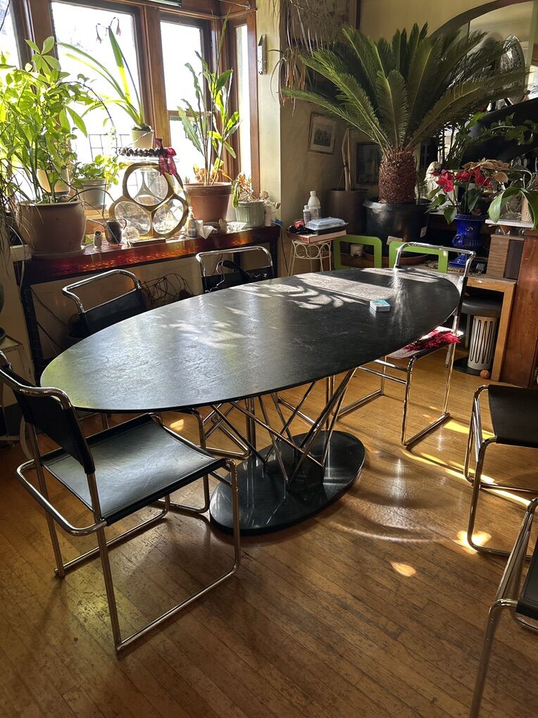 Euro Stacy Oval Dinning Table Chrome Legs Mable B