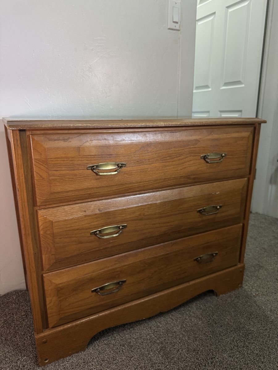 Mid-Century Solid Wood Dresser Handmade in the 1960s Good Condition