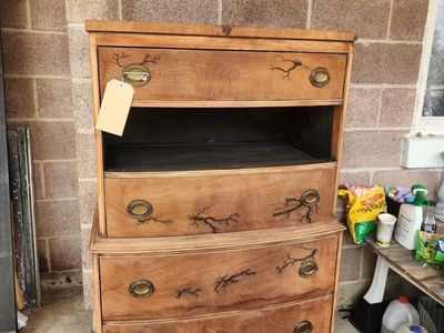 Custom Fractal-Burned Vintage Dresser