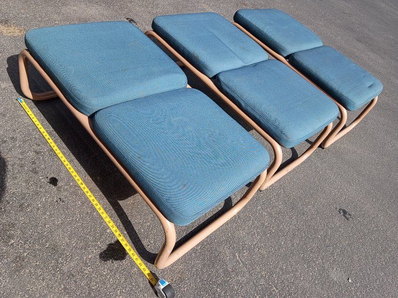 Cushioned benches with metal frame seat bed bench