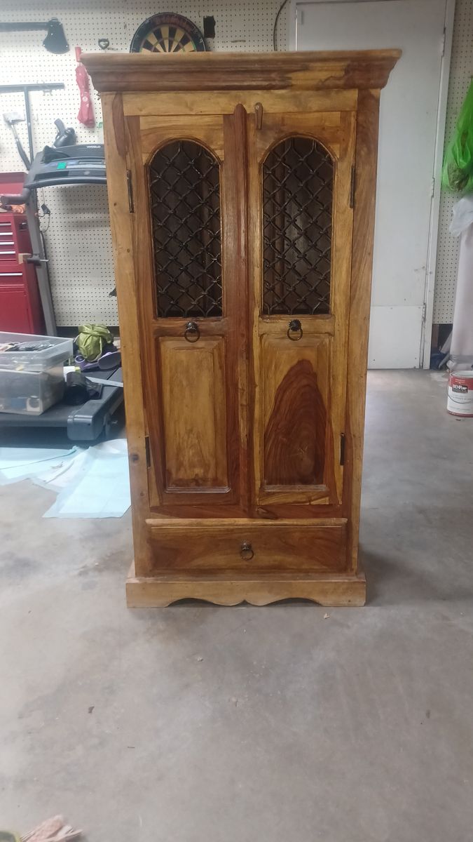 Sheesham wood cabinet with Wrought Iron.
