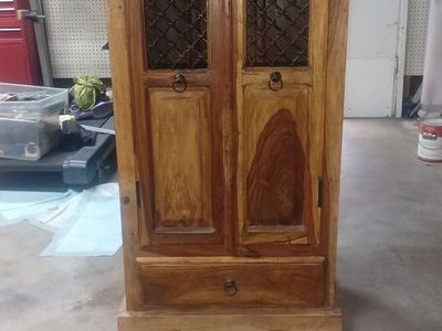 Sheesham wood cabinet with Wrought Iron.
