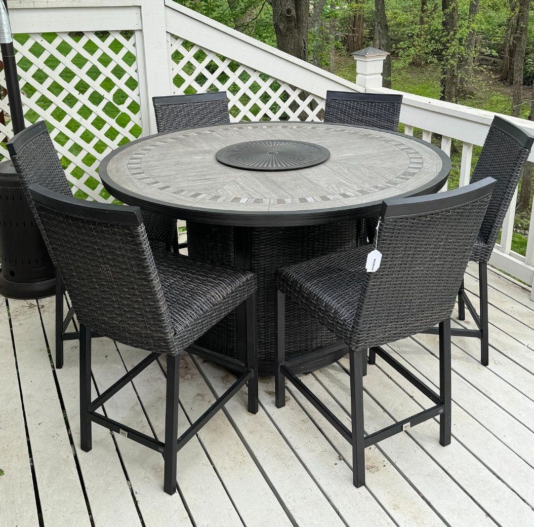 🪑 7 Piece Fire-Pit High Dining Set