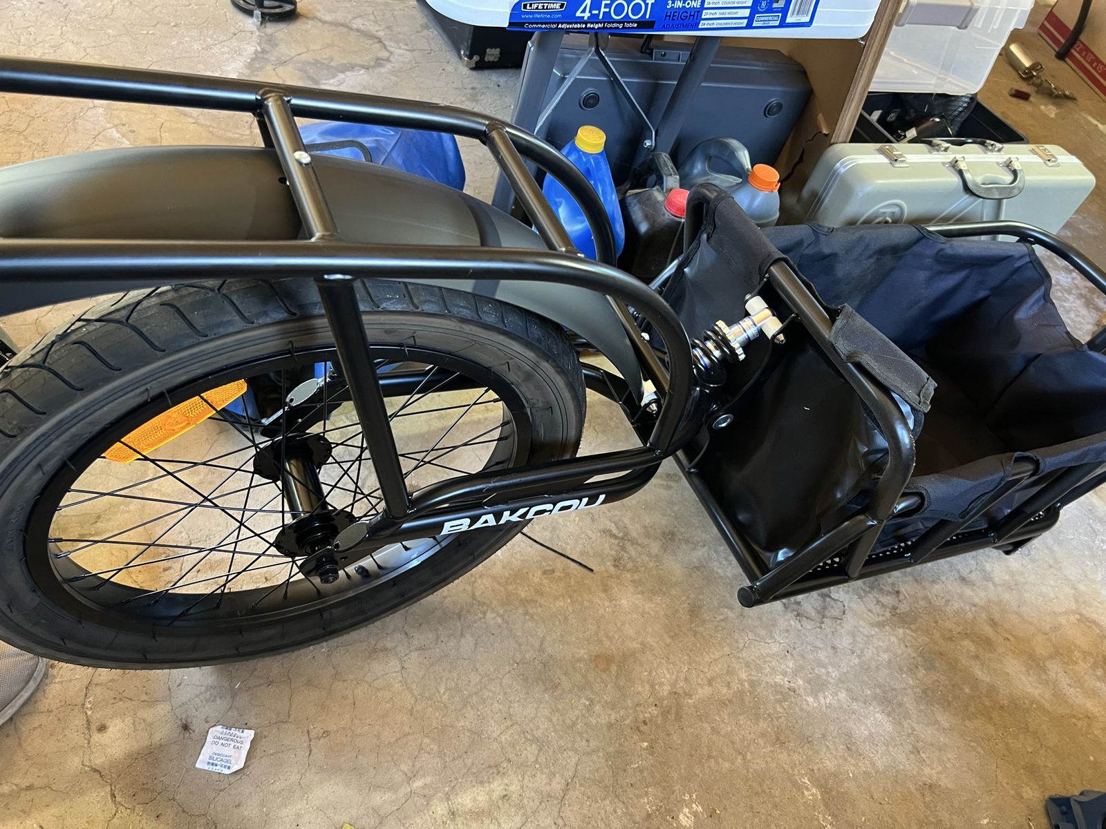 Bakcou E-Bike/Bicycle Cargo Trailer with Suspension & Large Capacity Basket