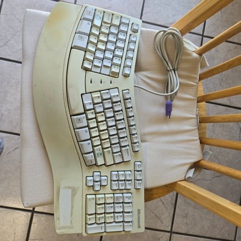 Vintage Microsoft Natural Ergonomic Keyboard Elite PS/2