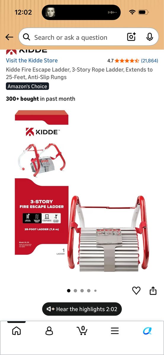 Kidde Escape Ladder 3 Story 25 Feet New in Box 2 available