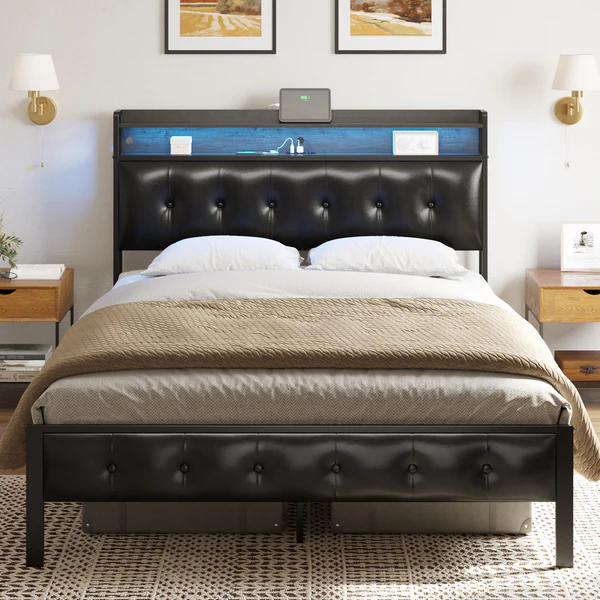 King Size Bed Frame with Mattress