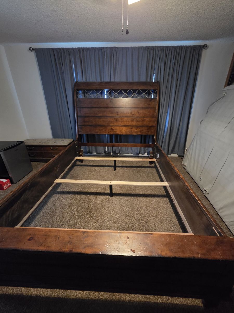 Queen bed frame and nightstand