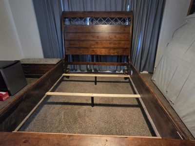 Queen bed frame and nightstand