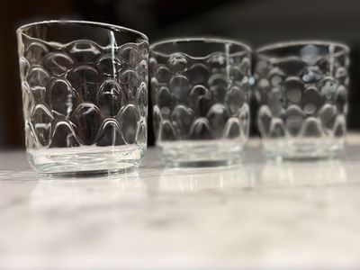 Vintage Libby Fishscale pattern tumblers Bubble Polka Dot Fashion Whiskey