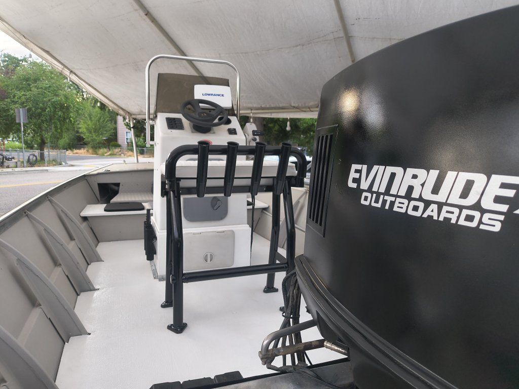 Gregor Welded Aluminum Boat with Evinrude Outboards Engine & Lowrance Fishfinder