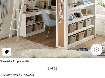 Pottery Barn Teen White Loft Bed with Built-in Desk and Shelving