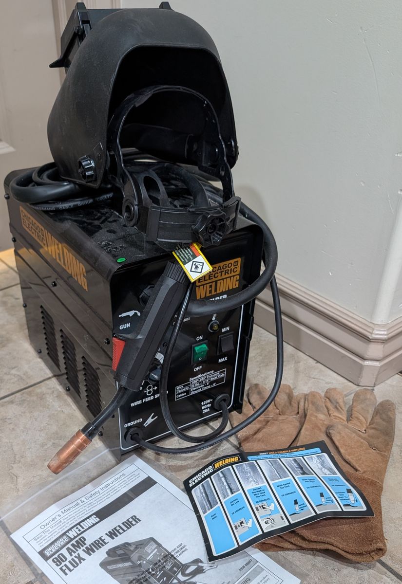 Chicago Electric 90 Amp Flux Wire Welder - Complete Starter Kit (120V)