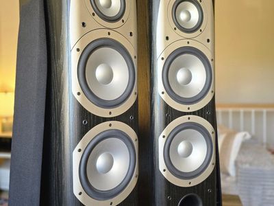 Dual 8" Infinity Alpha 50 - Floorstanding Speakers - Pair, Black Wood Grain