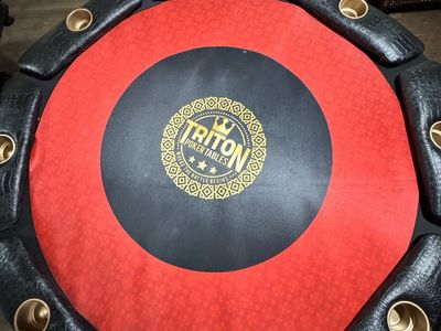 Triton 8-Player Octagon Poker Table with Faux Alligator Leather Trim & Cup Holders