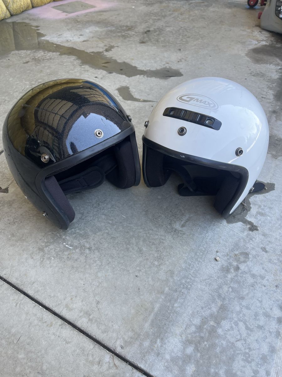GMAX Open-Face Motorcycle Helmet White; Daytona Cruiser DOT Black Helmet Youth L/XL