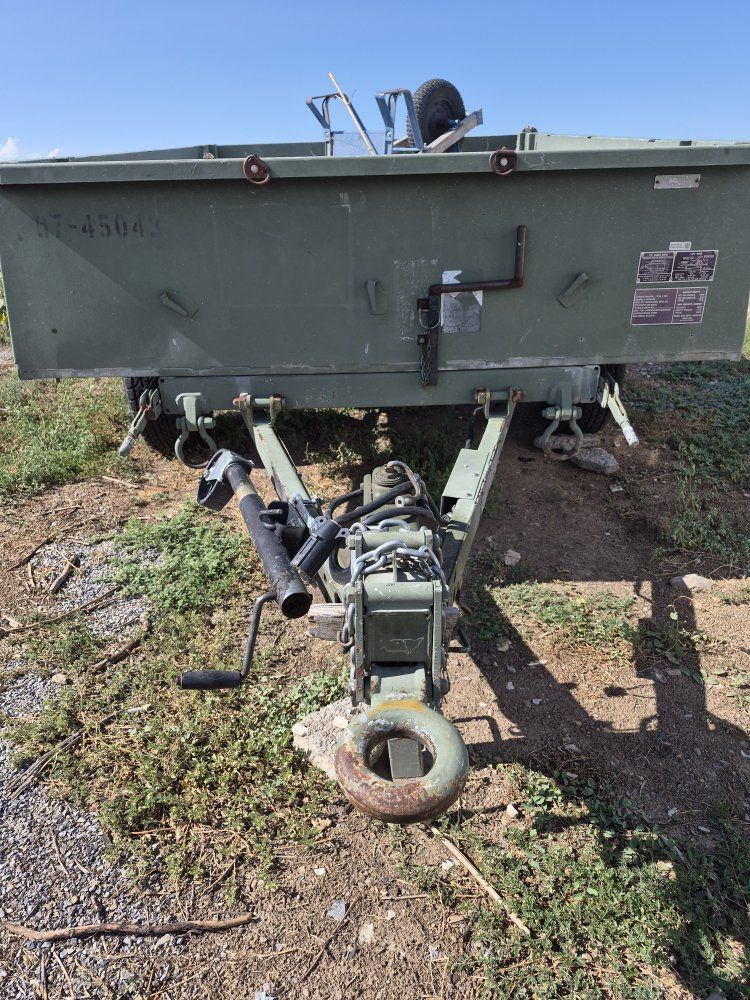 Military Style Cargo Utility Trailer with Pintle Hitch and Leaf Spring Suspension