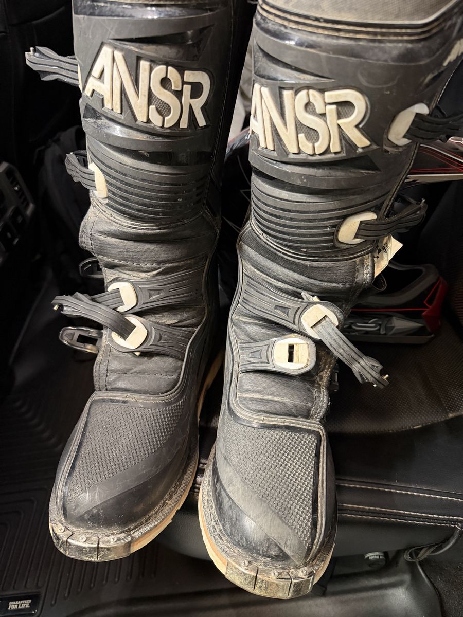 ANSR Motocross Boots - Black & White, Men's Size 12