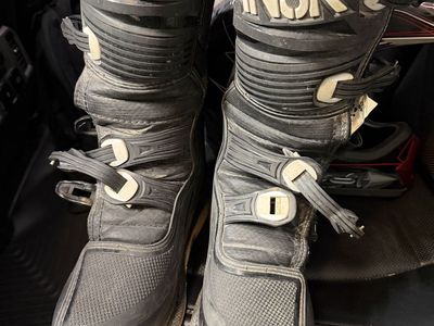 ANSR Motocross Boots - Black & White, Men's Size 12