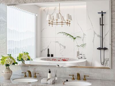 Brand New - Jiingo Frameless Bathroom Mirror 60"x36" Beveled