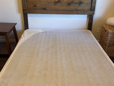 Queen box springs w/ rustic headboard