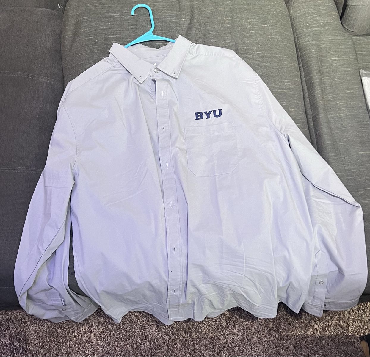 BYU Long Sleeve Collard Shirt 2XL